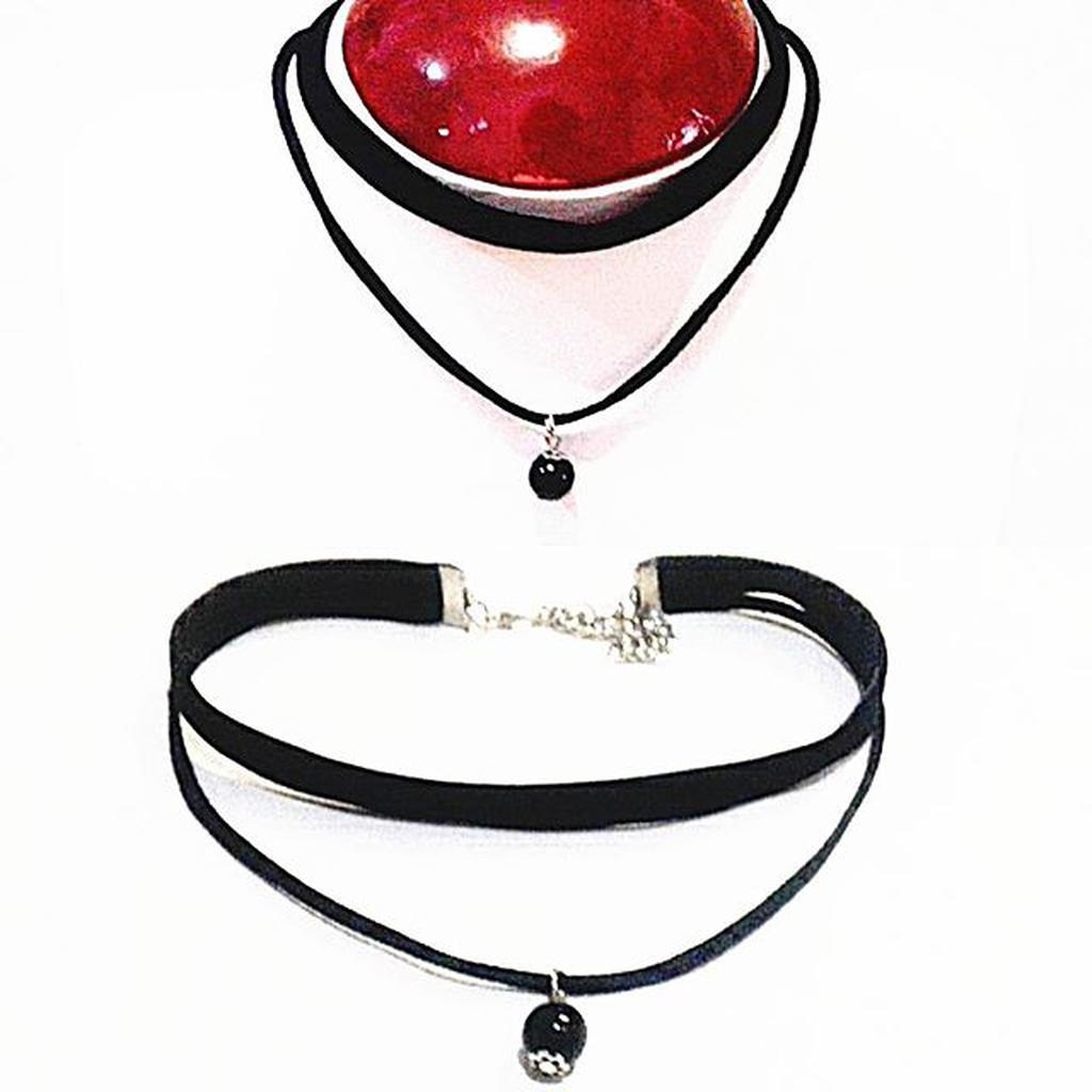 Double Black Pearl Velvet Choker Necklace | Kalung Handmade Premium Collection