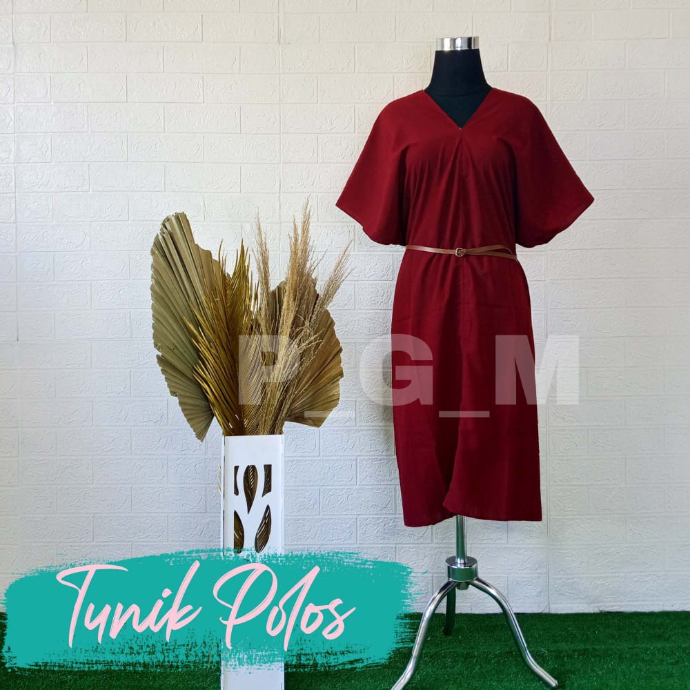 TUNIK POLOS KAFTAN BAJU TUNIK POLOS WANITA TERMURAH TERBARU VNECK LEBIH MUDAH BISA COD