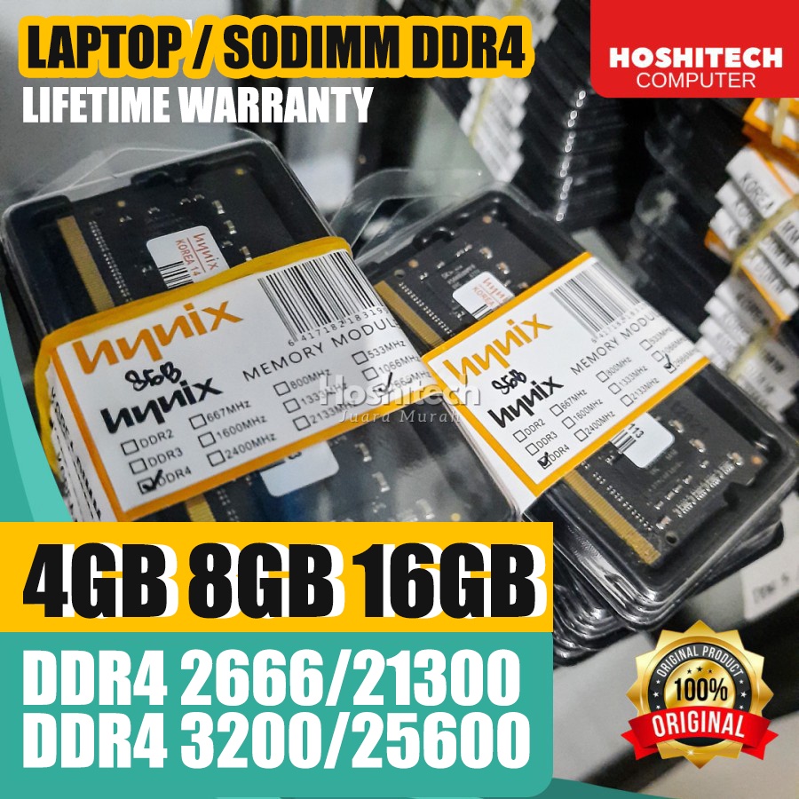 RAM LAPTOP DDR4 4GB 8GB 16GB HYNIX SODIMM 3200MHZ / 2666Mhz LIFETIME