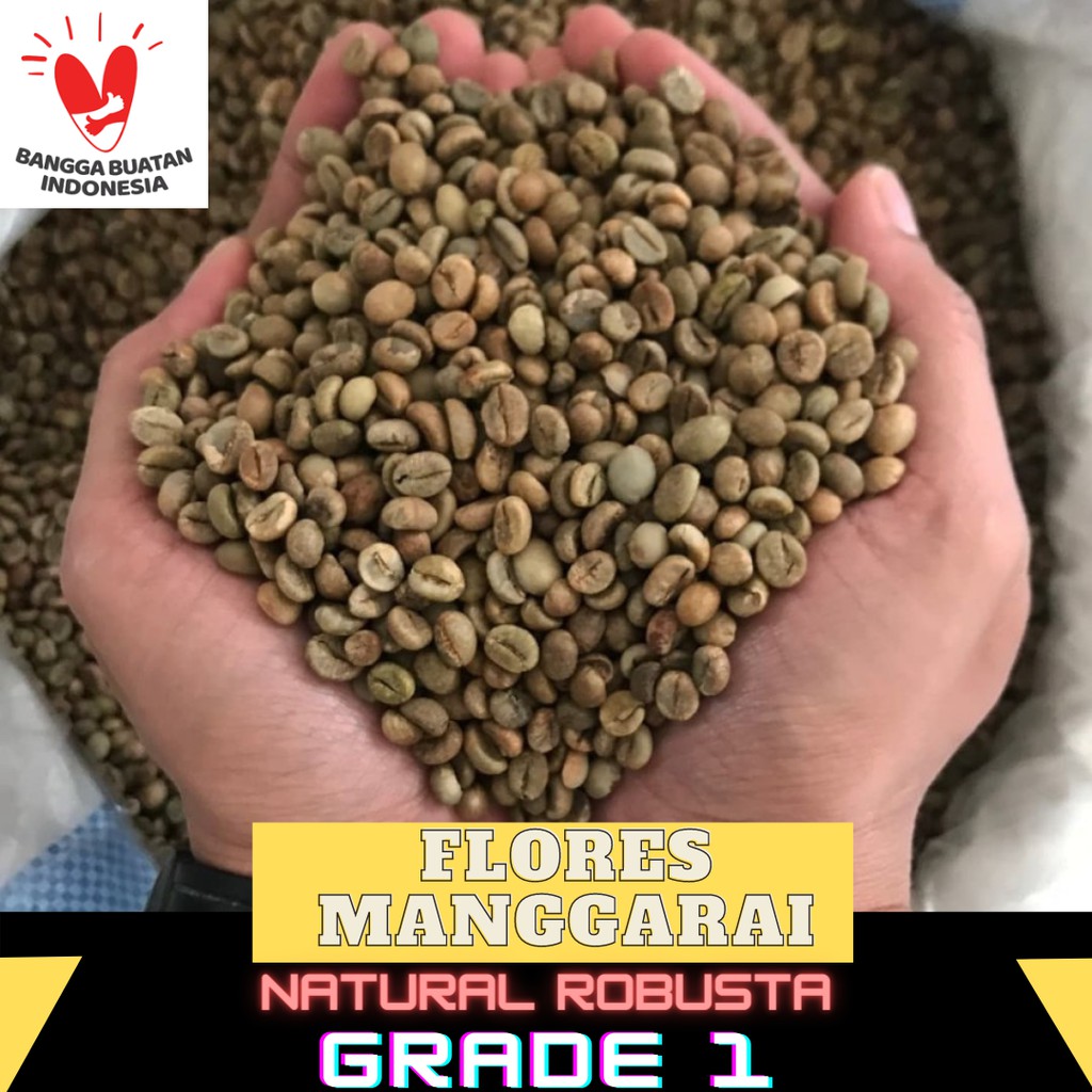 

BIJI KOPI GREEN BEAN NATURAL ROBUSTA GRADE 1 FLORES MANGGARAI 1 KG