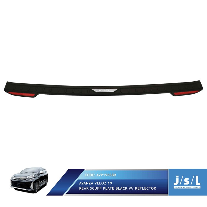 Rear Scuff Plate Avanza Veloz 2019 Black Activo With Reflector