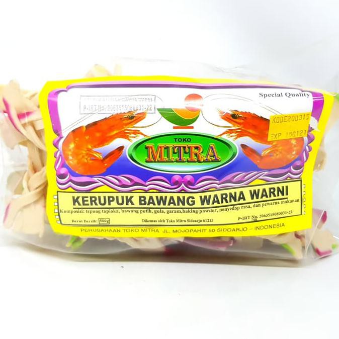 

Monggo] Mitra Kerupuk Bawang Warna Warni 500Gr Pita | Krupuk Khas Sidoarjo