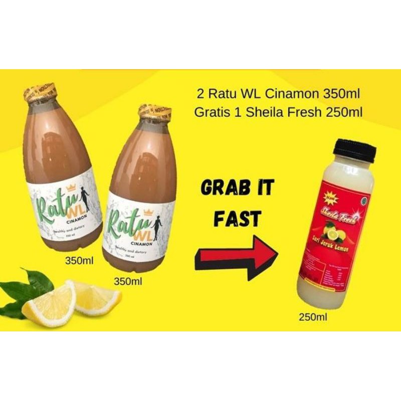 Pelangsing Ratu WL Ratu Weight Loss Juice Diet Detox BELI 2 FREE 1 LEMON JUICE