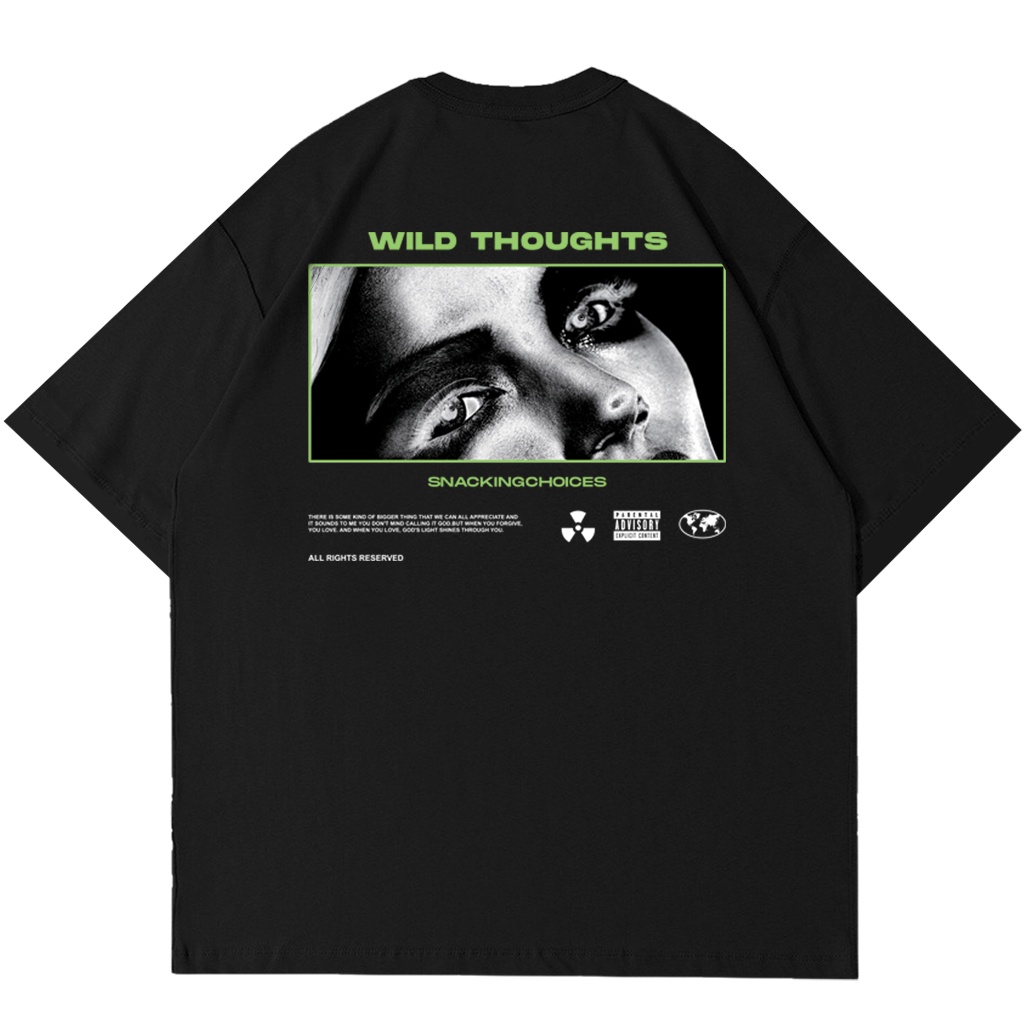 T-shirt | Oversize | Wild Thoughts | Black | Snackingchoices