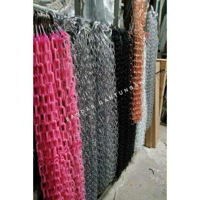  Gantungan  Hanger Rantai Plastik Warna  PINK  Gantungan  