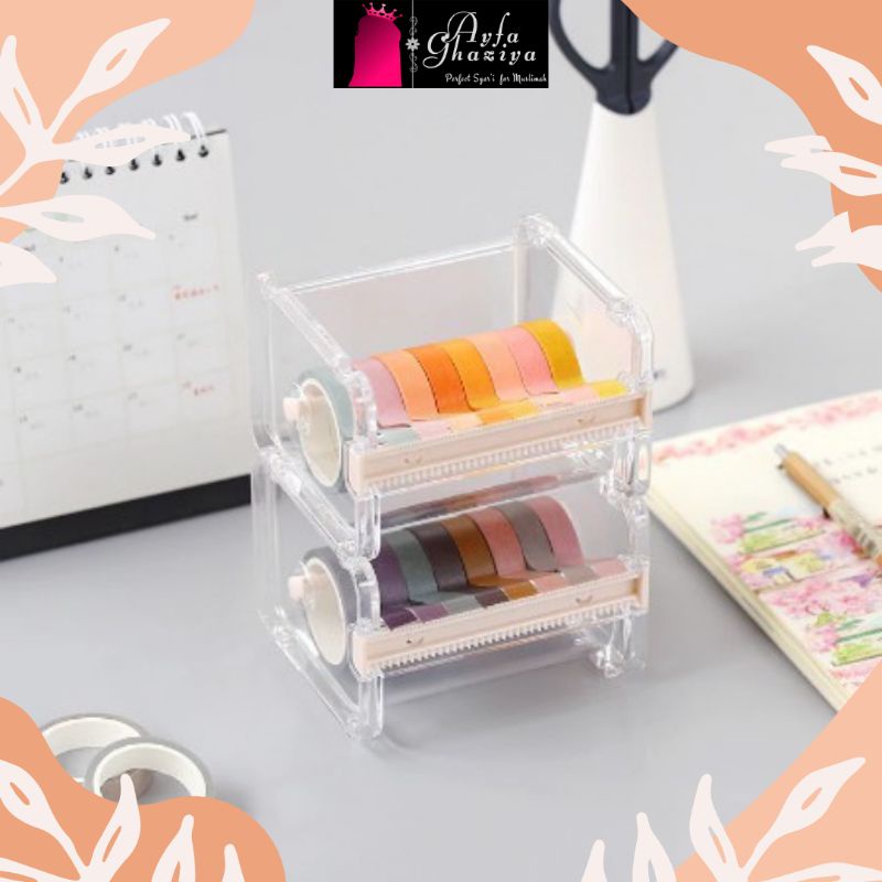 

Dispenser Washi Tape Warna Putih Bening |GHAZIYAH.INC