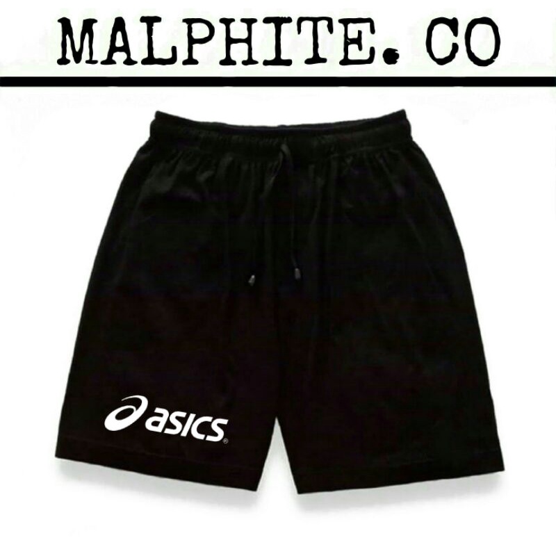 Celana Pendek Boxer Motif Logo Lambang Tulisan ASICS Sport Outdoor Short Pants Pria Wanita Training 