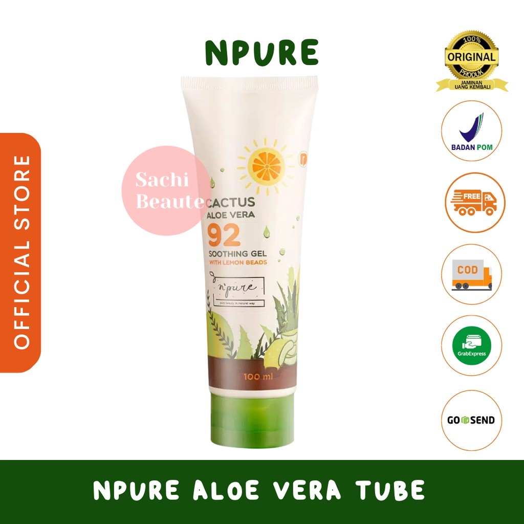 NPURE Cactus Aloe Vera Soothing Gel 100 ml (Tube Travel Size)