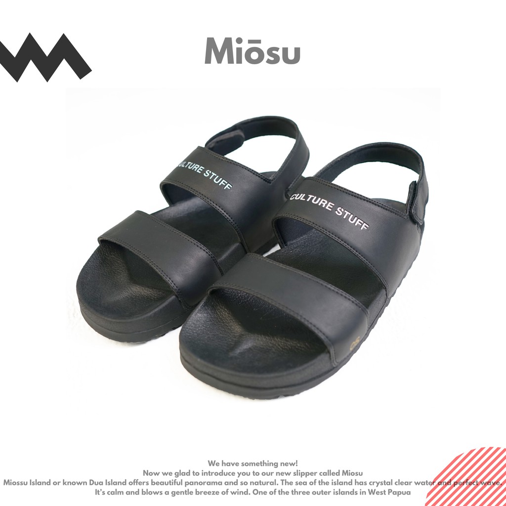 Culture Stuff - Miosu Black/Yellow - Sepatu Sandal Unisex
