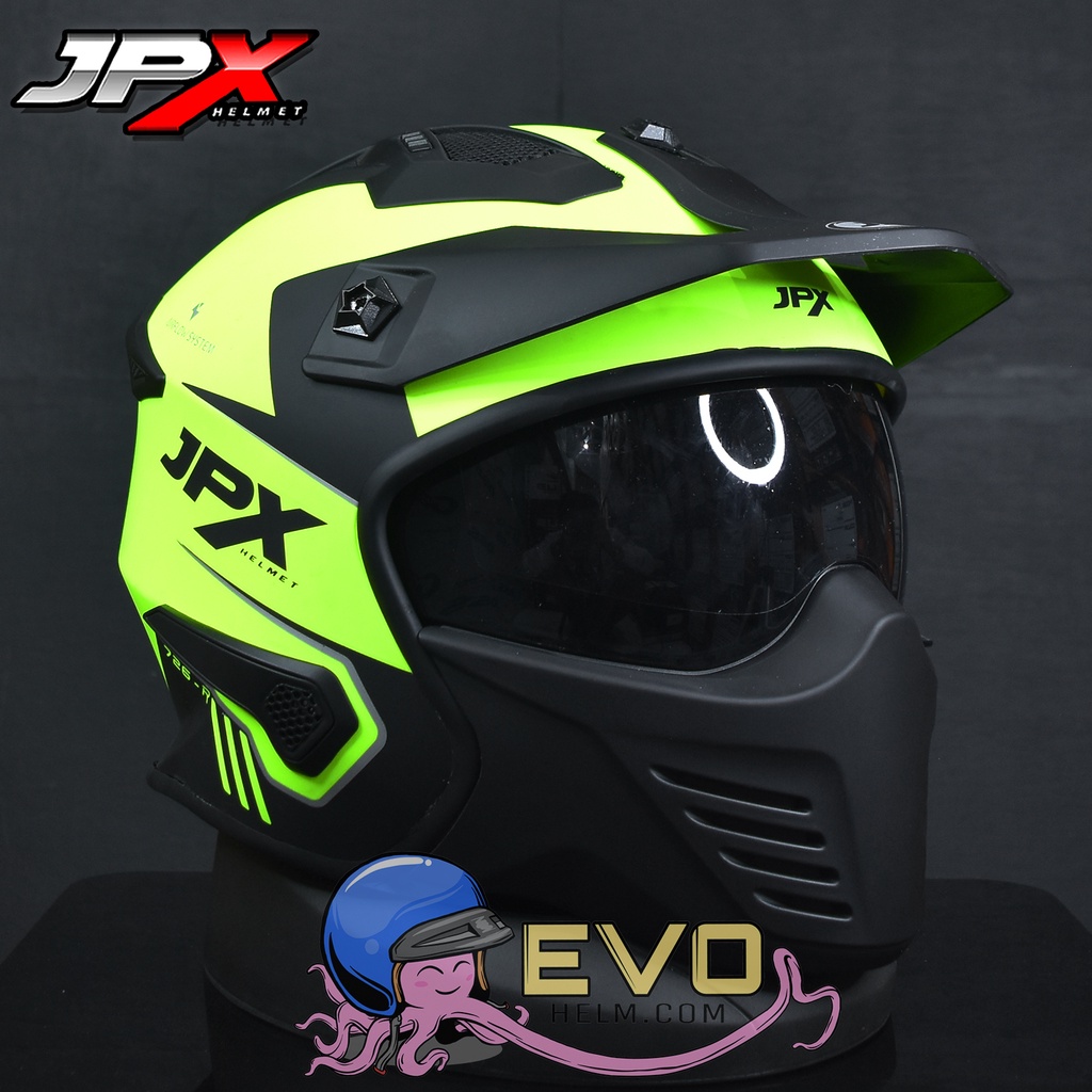 HELM JPX MOTOCROSS_JPX MX 726R - FLUO YELLOW DOFF (ONGKIR 2 KG)