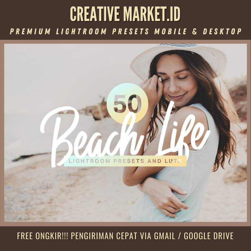 Pack 50 Beach Life Lightroom Mobile and Desktop Presets- Creative Market.id