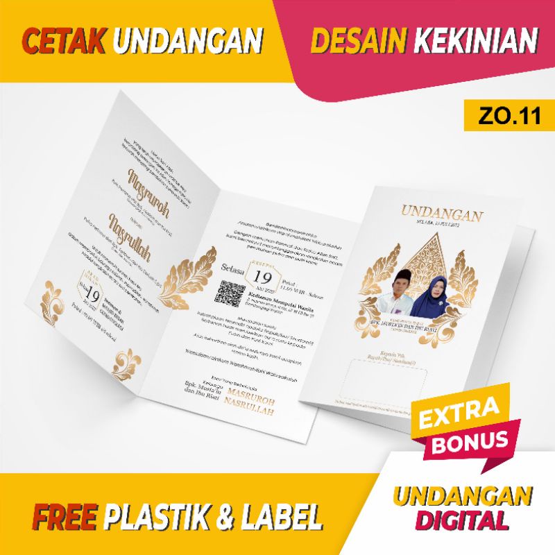 UNDANGAN ORANG TUA UNTUK PERNIKAHAN ANAK/ KHITANAN DESAIN MODERN ZO 11