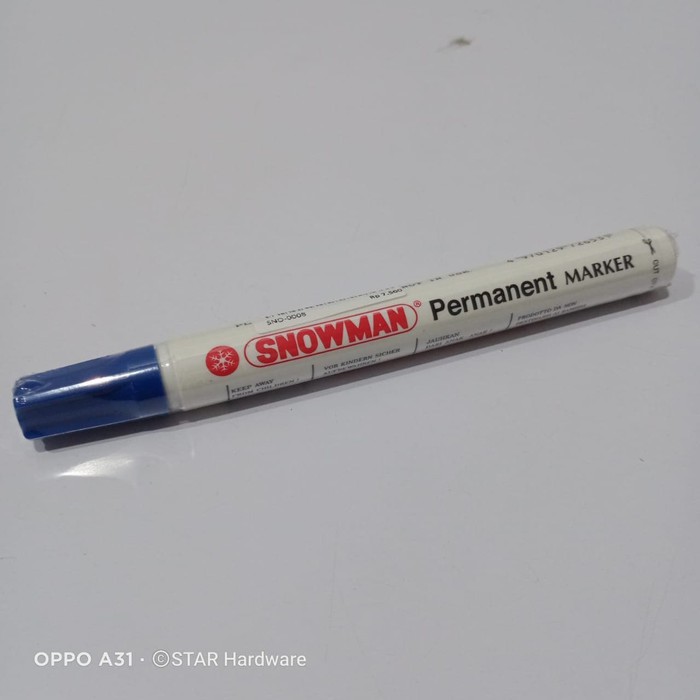 

Snowman Permanent Marker Spidol Tulis Permanen BG-12 Japan ORIGINAL - Biru