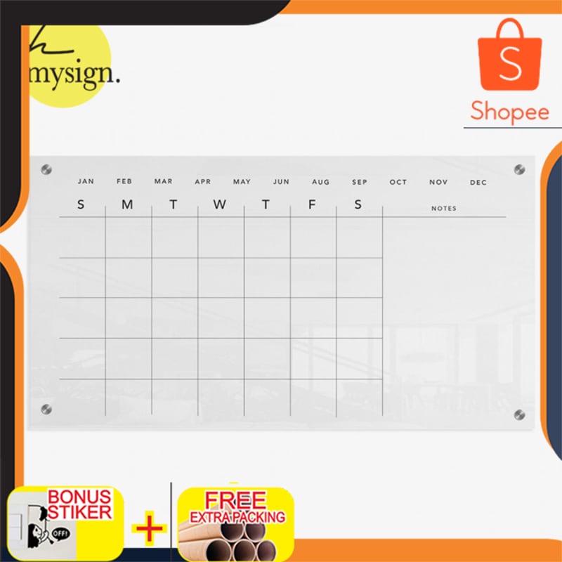 

Promo Acrylic Planner | Planner Akrilik Gift | Papan Jadwal Acrylic - 48x30 Keren