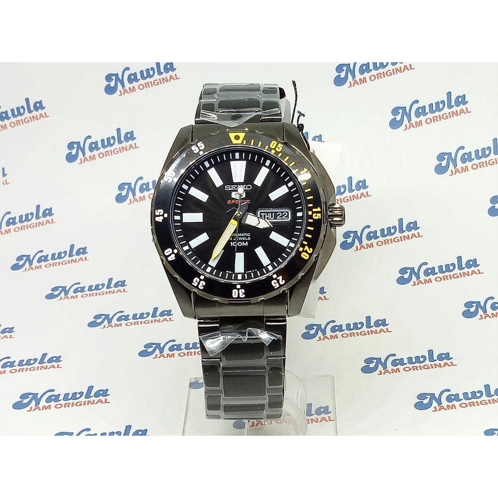 Seiko 5 Sports SRP363K1 Automatic Black Bracelet - Jam Tangan Pria SRP363