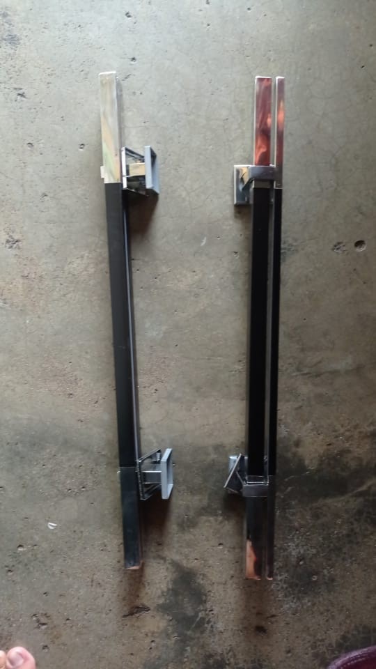 Handle Pintu Rumah Twin M 60 Cm Kayu Gelap Mahoni Maron Kotak Tarikan Pintu Gagang Pintu Kunci Pintu