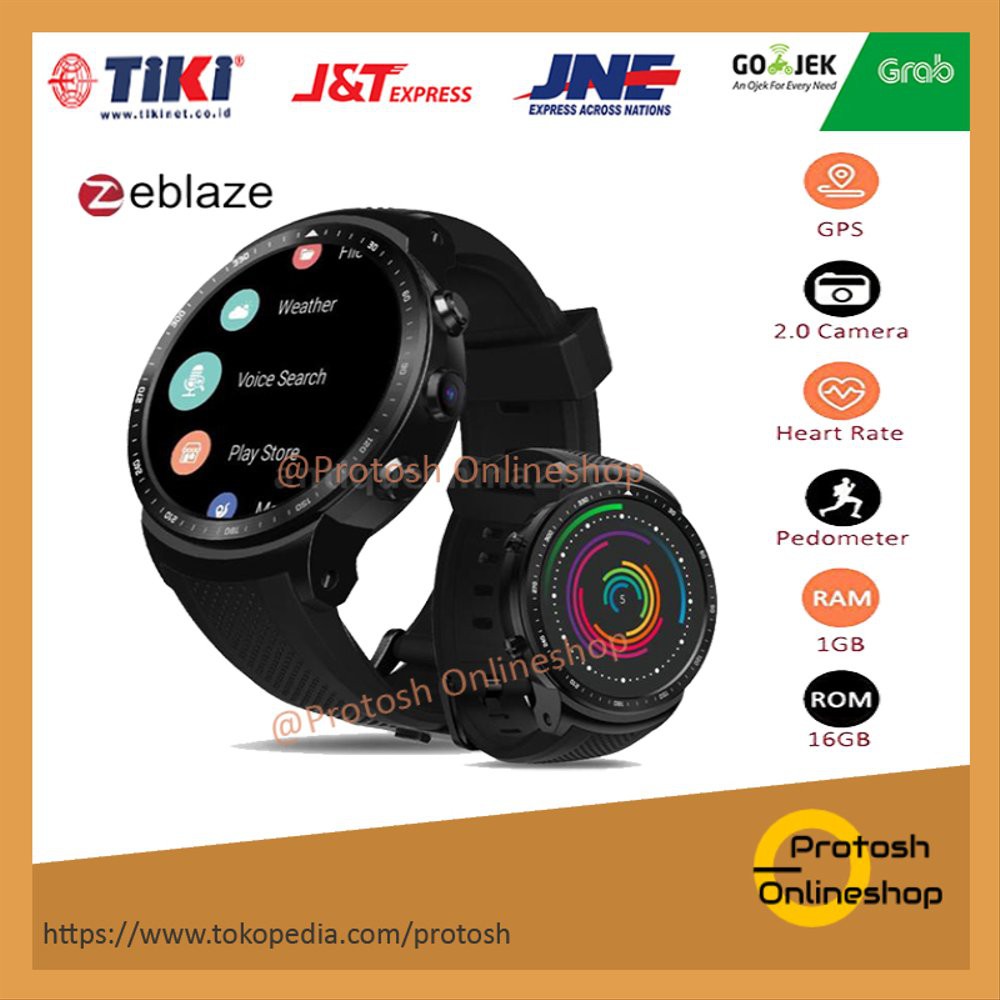 Zeblaze THOR PRO 3G Smartwatch 1GB RAM 16GB ROM GPS - Hitam terlaris