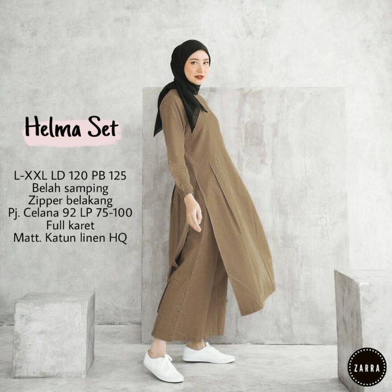 HELMA SET ORIGINAL PRODUK SETELAN WANITA TERBARU SET BAJU MUSLIM