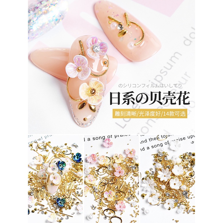 Nail Art Decoration Flowers Pearls Hiasan Kuku Nail Art