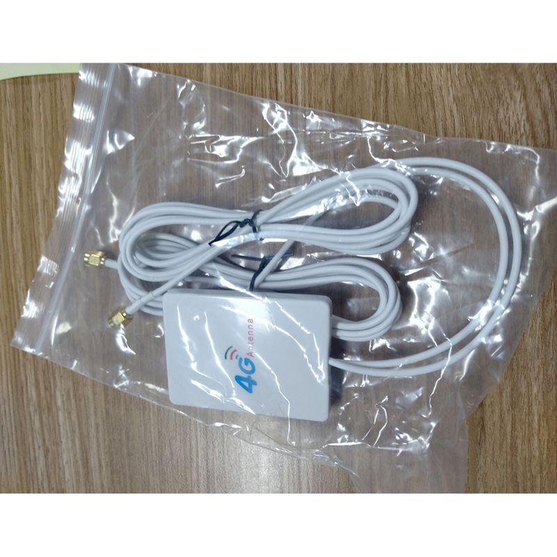 D-LENP Antena Eksternal 3G 4G LTE 28dBi SMA Connector with 2 Meter Cable - RG174 - White