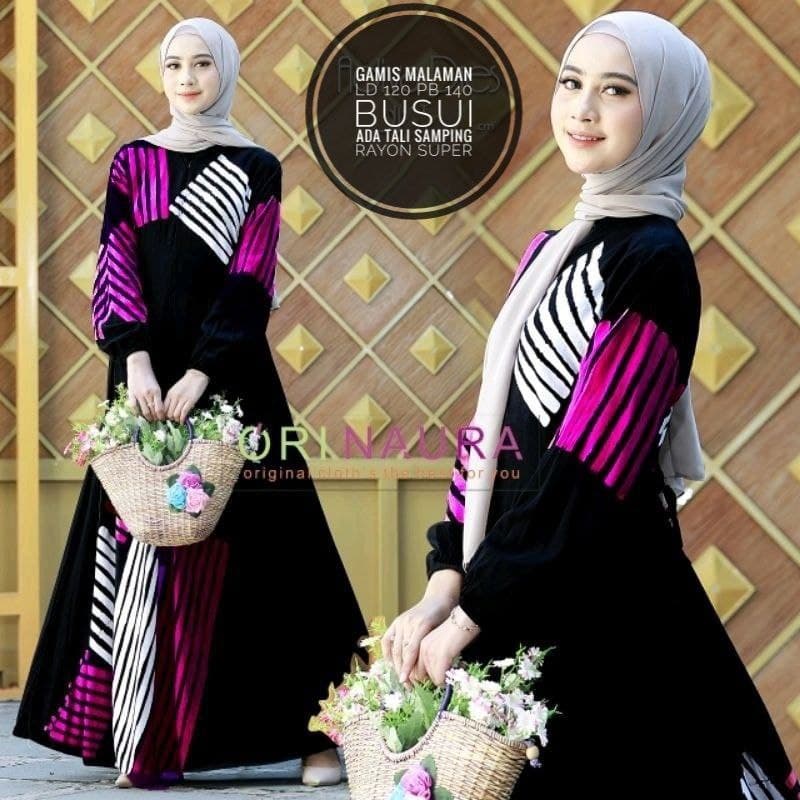 Gamis Rayon Premium Lengan Panjang Adiva Dress bigsize LD 120 cm Fashion Muslim Kekinian