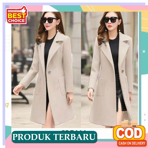 Blezer Wanita Korea Turkey Long Blazer Outer Long Blazer Blazer Panjang Outerwear Korean Style Berku