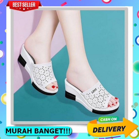 Sandal Wanita Empuk Original Casual Jepit Putih P5E9 Cod Korea Hak Kekinian Murah Lucu Terlaris Best
