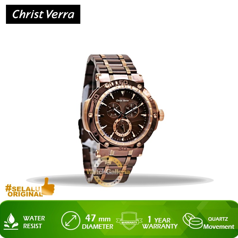 Jam Tangan Christ Verra CV 52283G-19 BRN Original Murah