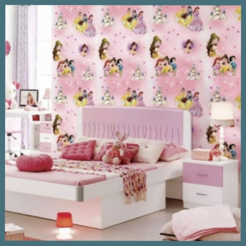 Wallpaper Sticker Dinding Motif Karakter Istana Princess