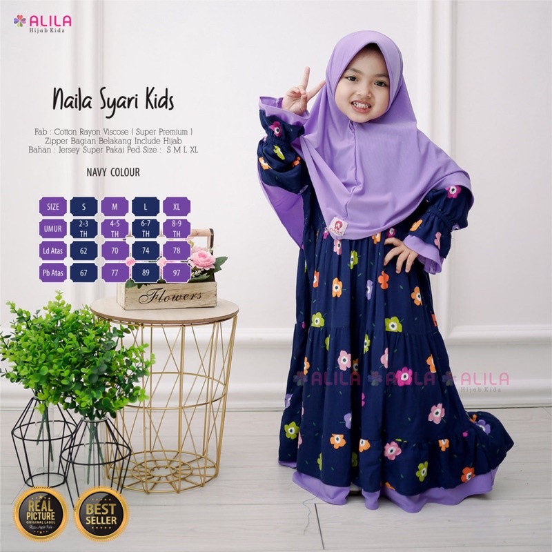 NAILA SYARI KIDS SETELAN MUSLIM ANAK PREMIUM BY ALILA
