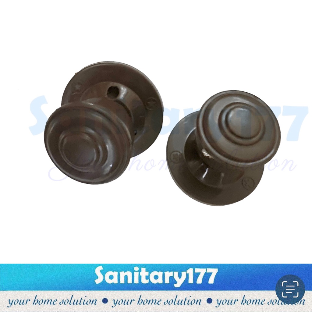 Tarikan Pintu bulat PVC coklat brown - Handle pegangan door gagang kunci Pintu plastik kamar mandi hendel coklat brown