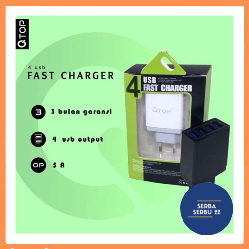 Charger Qtop 4USB 5.1A OUTPUT ORIGINAL