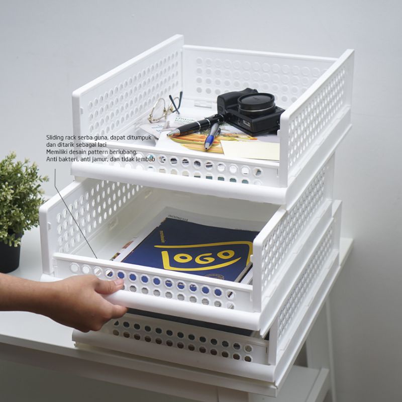 Storage box lipat rak laci storage penyimpanan barang rak baju tempat baju Rak Geser Technoplast fol