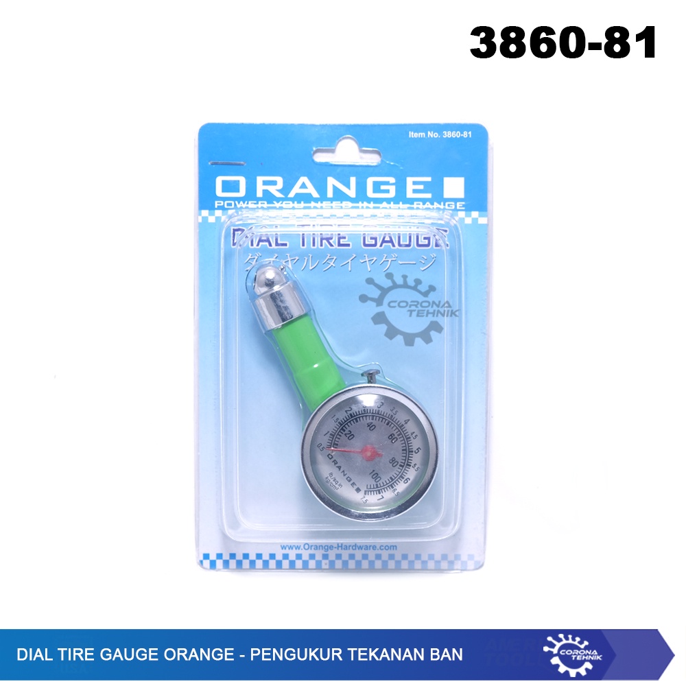 Pengukur Tekanan Ban - Dial Tire Gauge Orange