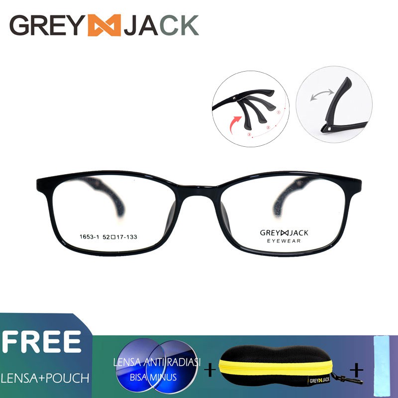 

Kacamata sport/ GREY JACK/TR90 anti radiasi blueray bisa minus 1653