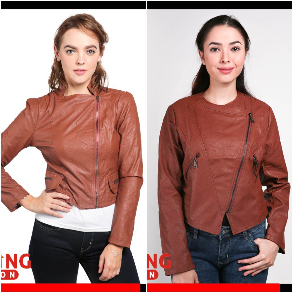 Jaket Wanita Semi Kulit / Jaket Casual / Ada Puring (COMB)