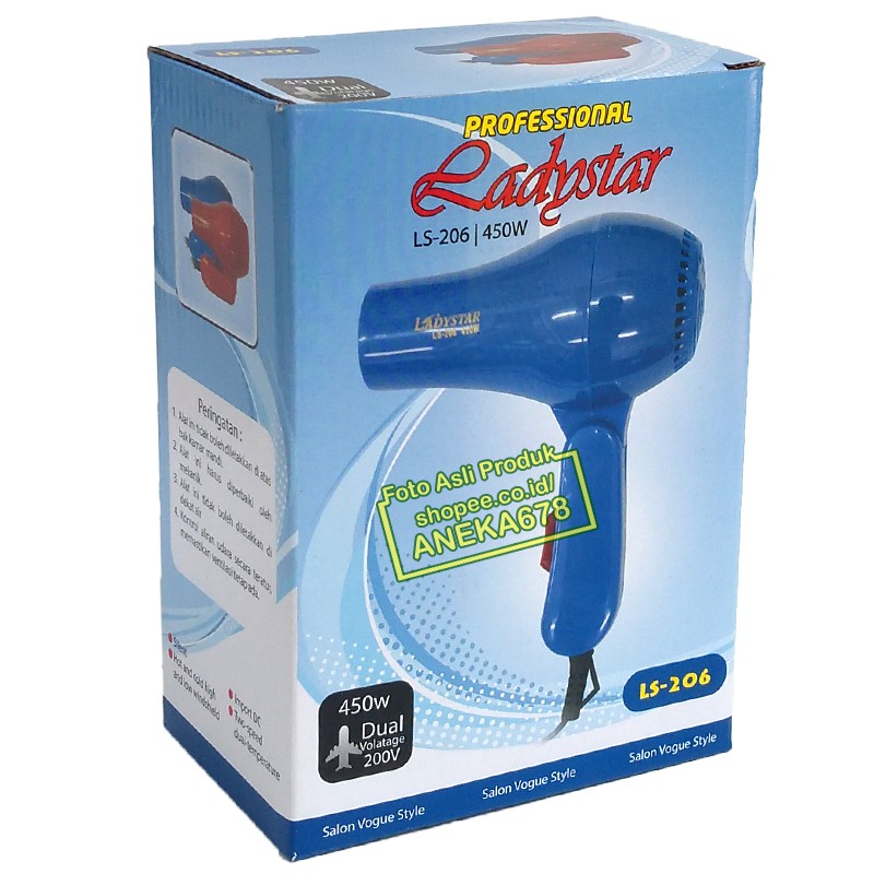 LADYSTAR LS-206 HAIRDRYER MINI LIPAT 450W HAIR DRYER