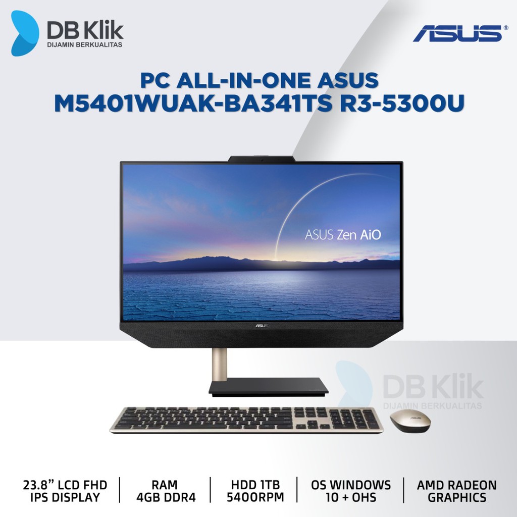 PC AIO ASUS M5401WUAK-BA341TS R3-5300U 4GB 1TB No DVD Windows 10 + OHS 23.8 Inch