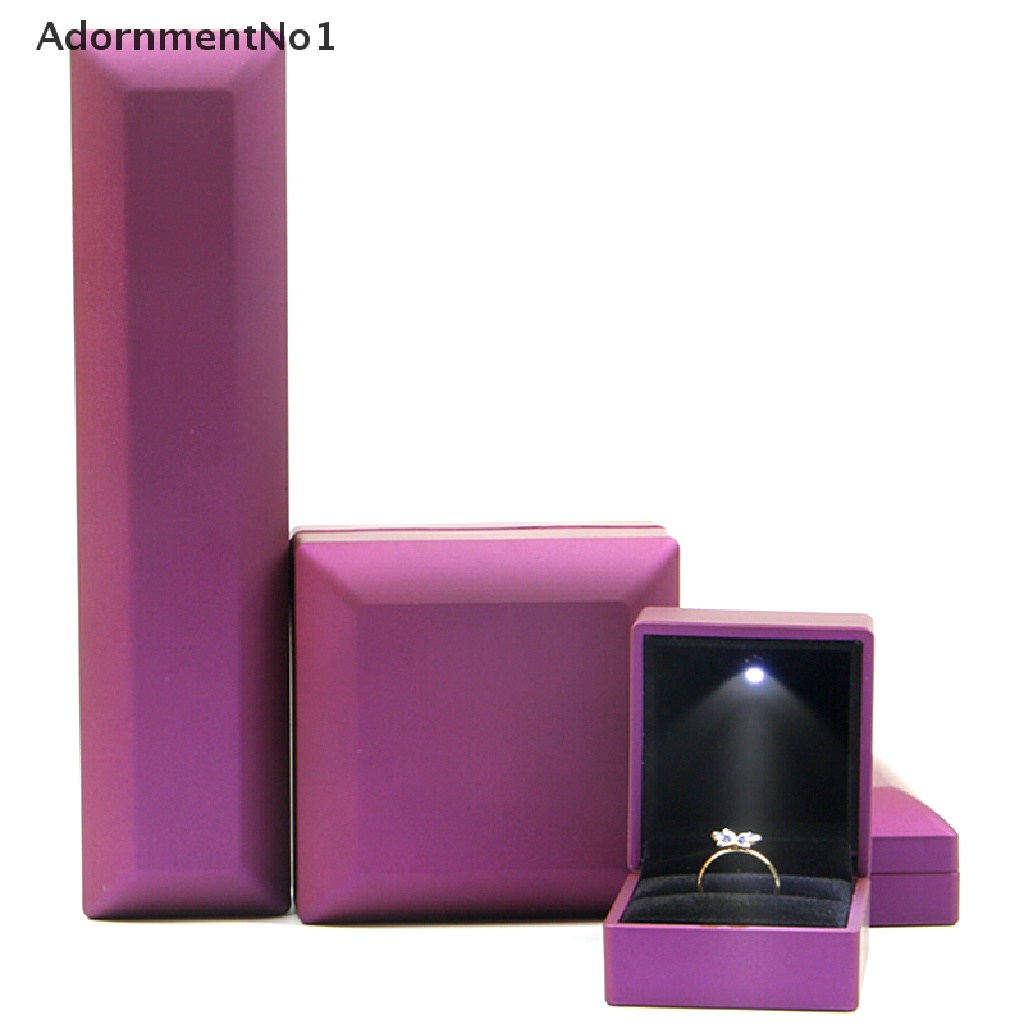 (AdornmentNo1) Kotak Penyimpanan Kalung / Gelang / Cincin Dengan Lampu LED Untuk Hadiah Pernikahan