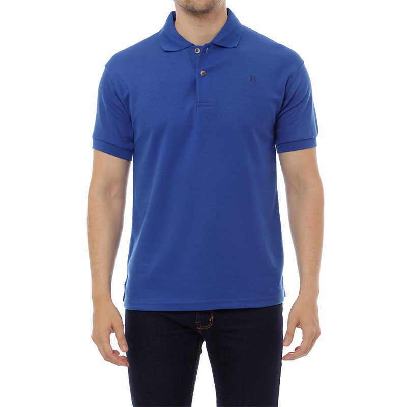 BlueButton Classic Men Embroidery PoloShirt Biru