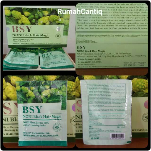 BSY NONI BLACK HAIR MAGIC PER SACHET SHAMPO MENGKUDU ORIGINAL SHAMPO(SEMIR RAMBUT) PENGHILANG UBAN