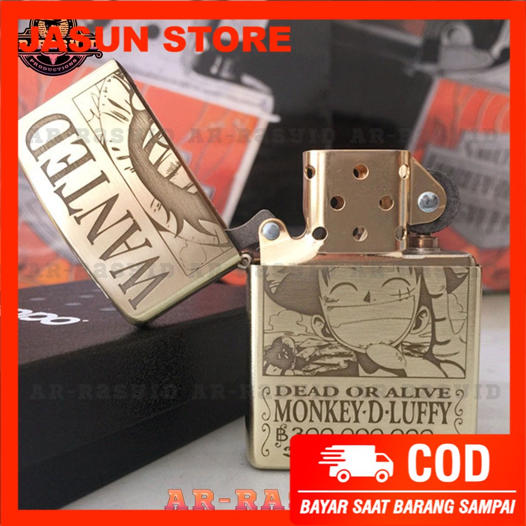 Korek Api Minyak Zippo Gold Ukir Motif One Piece Monkey D. Luffy 168 3962-11