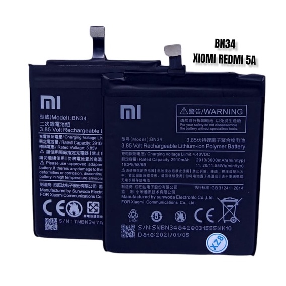 BATERAI XIAOMI BN34 / REDMI 5A / BN 34
