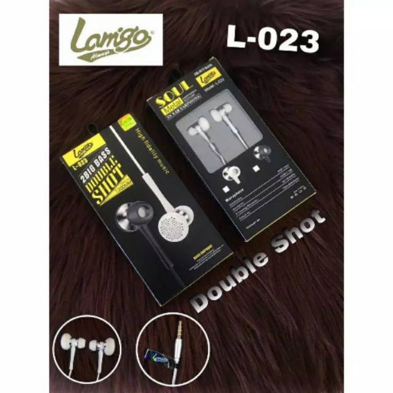 Hf Headset Lamigo L-023 Suara Double Shoot Kanan Kiri, Kwalitas Bagus