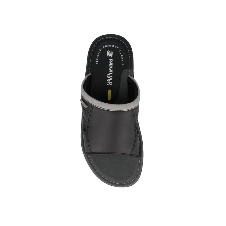 SANDAL SLIDE PAKALOLO PRIA ORIGINAL CASUAL KULIT ASLI HITAM PB29