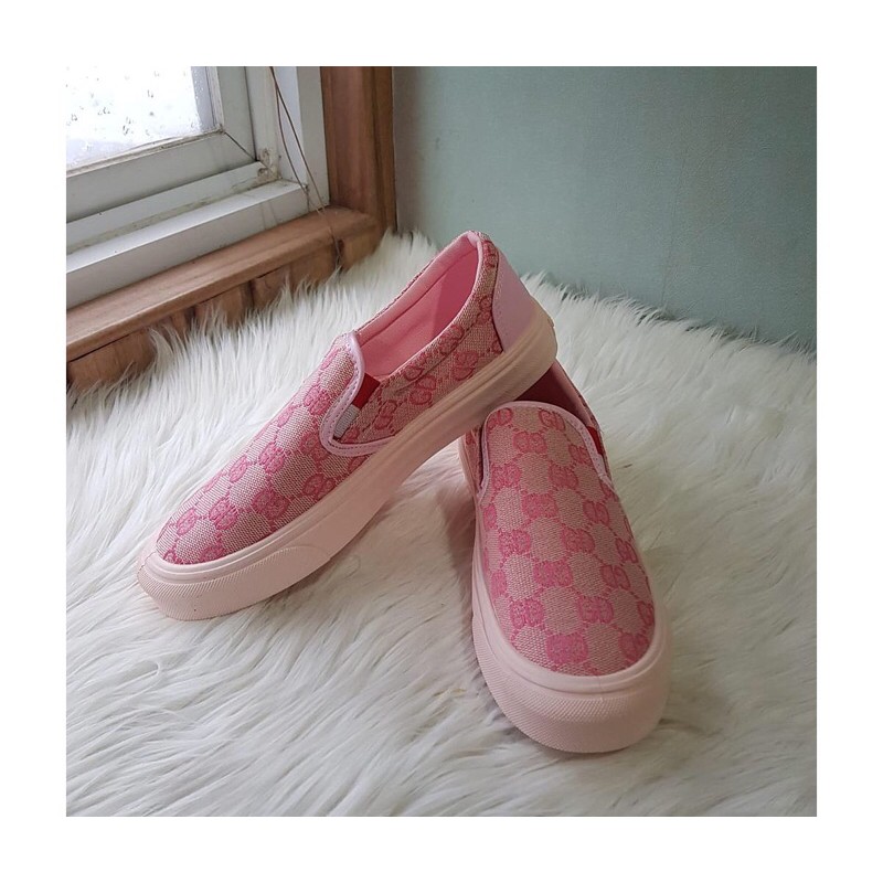 SG2358 syafniegalery Simple Monogram Slip On Shoes impor motif GD