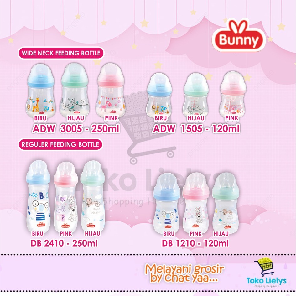 LUSTY BUNNY BOTOL SUSU BAYI REGULER SLIM NECK WIDE NECK TL 3