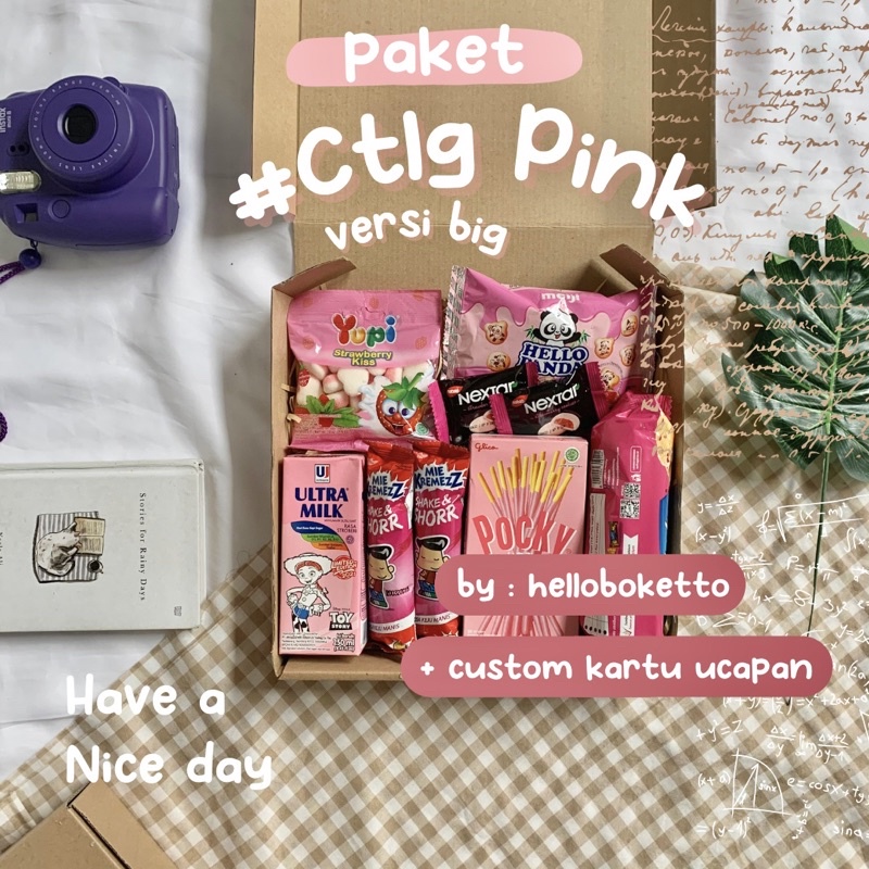 SNACK BOX /Giftbox Snack /Hampers Snack Pink Big