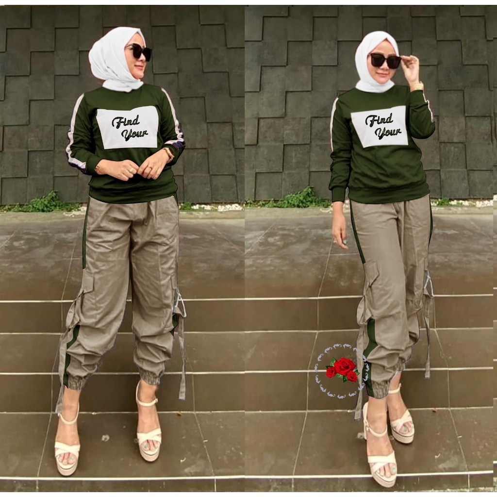 *[IJFK] Setelan Wanita Muslim / Setelan Hijab Ootd Training / Baju Stelan Wanita / Stelan Olahraga