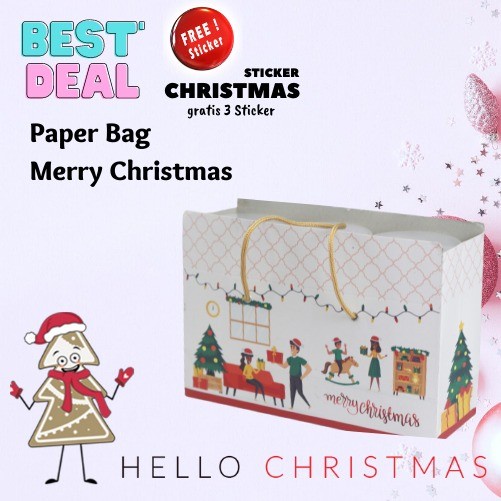 

Paper Bag Jar Tas Kertas Paperbag Kantong Packaging Merry Christmas